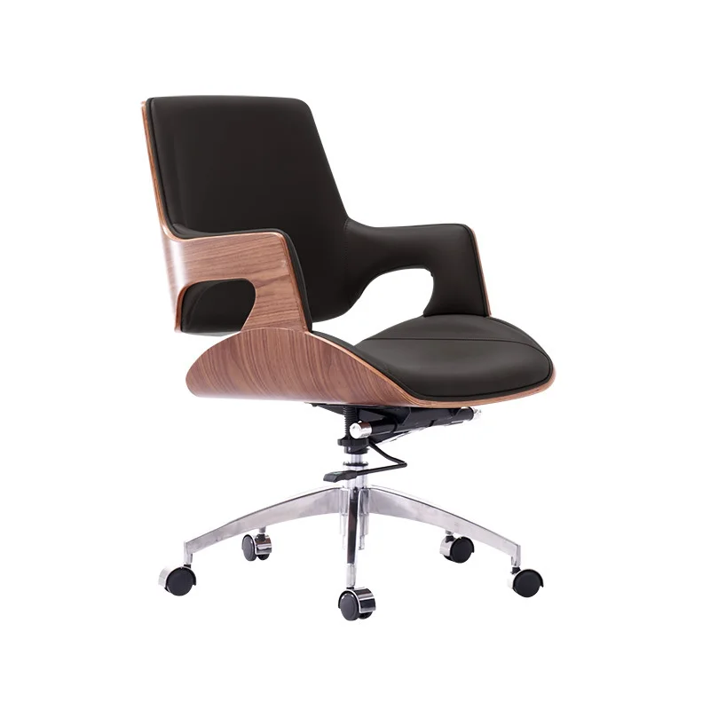 Ergonomischer Bürostuhl mit mittelhoher Rückenlehne, modernes Design, Lederbezug, bester ergonomischer Bürostuhl