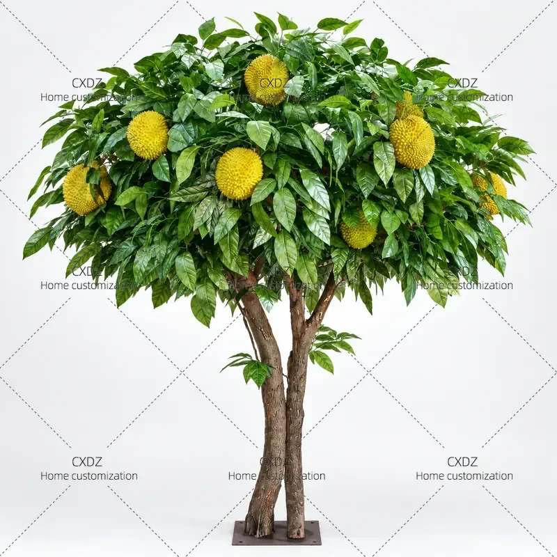 Simulation Durian Tree Musang King Golden Pillow Model Large Indoor Fruit Tree Decoration for Shopping Mall Supermarket