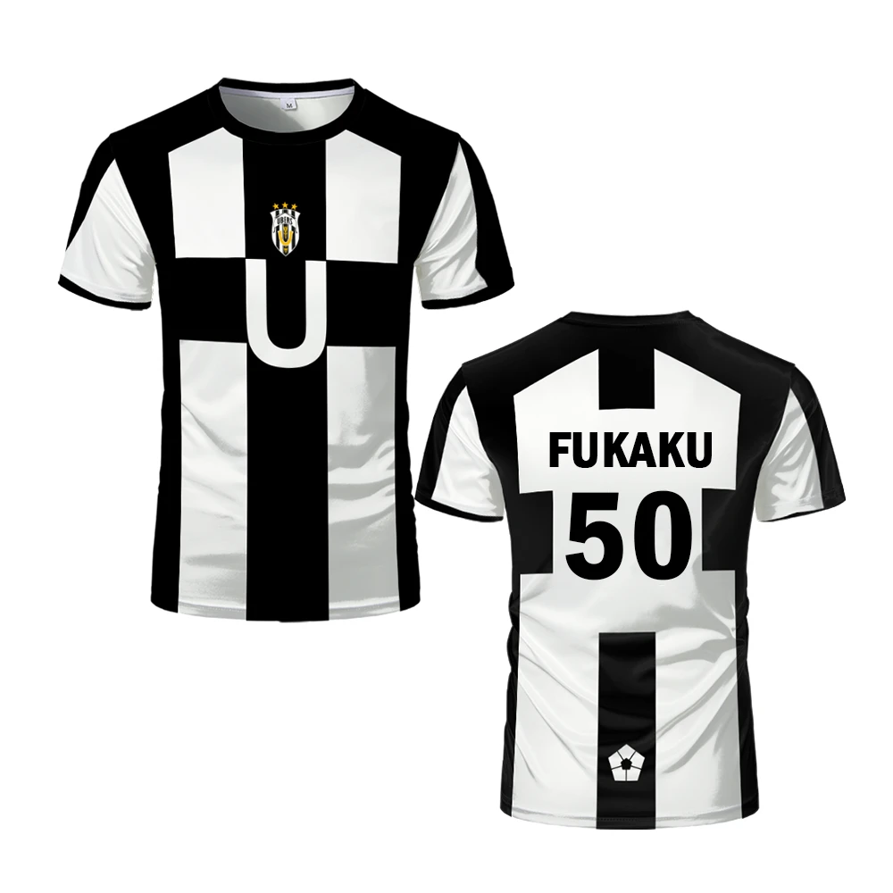 2025 خمسة أشخاص كرة القدم عزر VL Replika المحملة أنيمي Ubers الأزرق قفل كامل طباعة تيز بارو قصيرة الأكمام تأثيري Uber الرجال تي شيرت