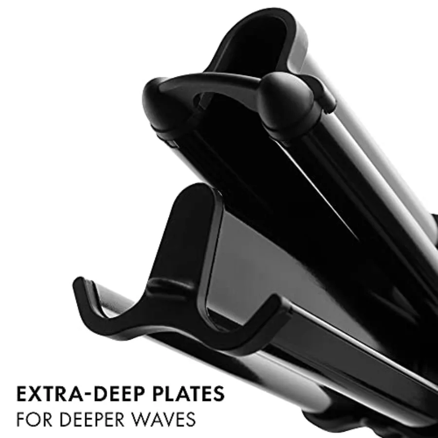 Hot Tools Pro Artist Nano Ceramic Deep Waver for Beachy Waves with Frizz Control and High Shine Black