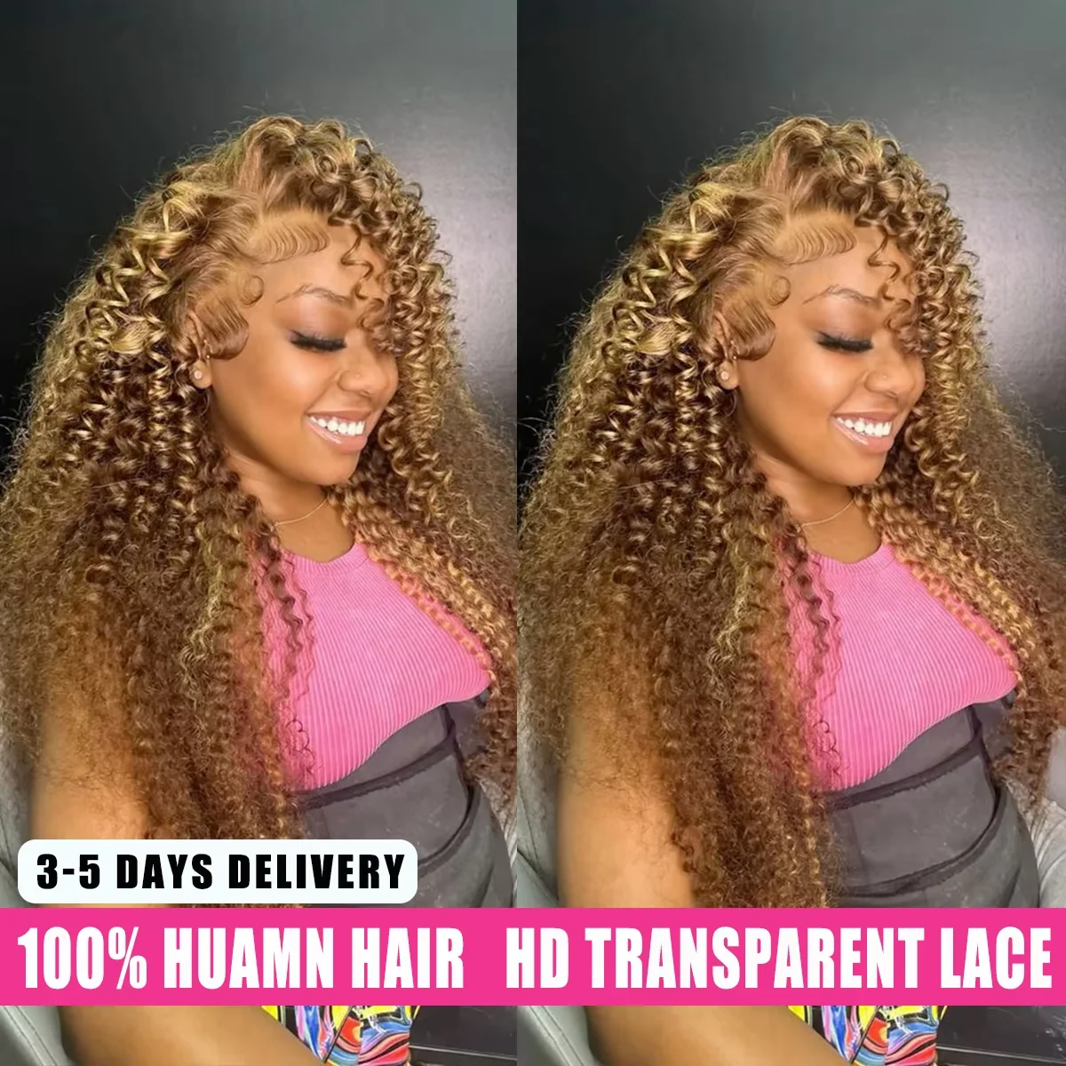 

40 Inch Highlight Deep Wave 13x6 Transparent Lace Front Wig Brazilian 100% Human Hair Lace Frontal Wigs Ombre Curly Human Hair