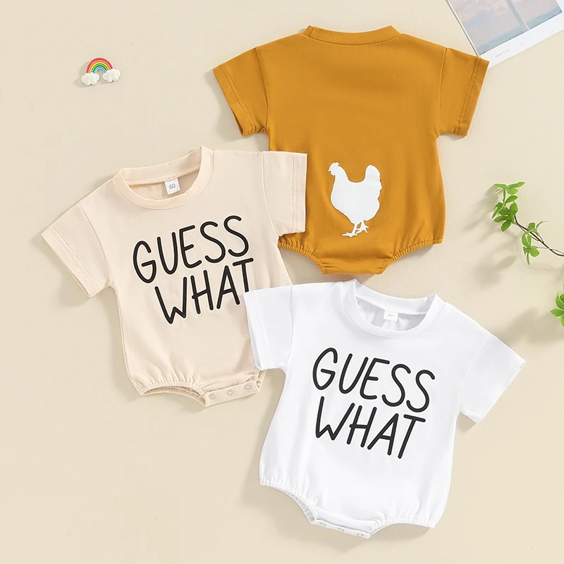 2024-01-27 Lioraitiin Toddler Baby Girls and Boys Romper Round Neck Long Sleeve Letter Print Buttock Chick Print Jumpsuit Outfit