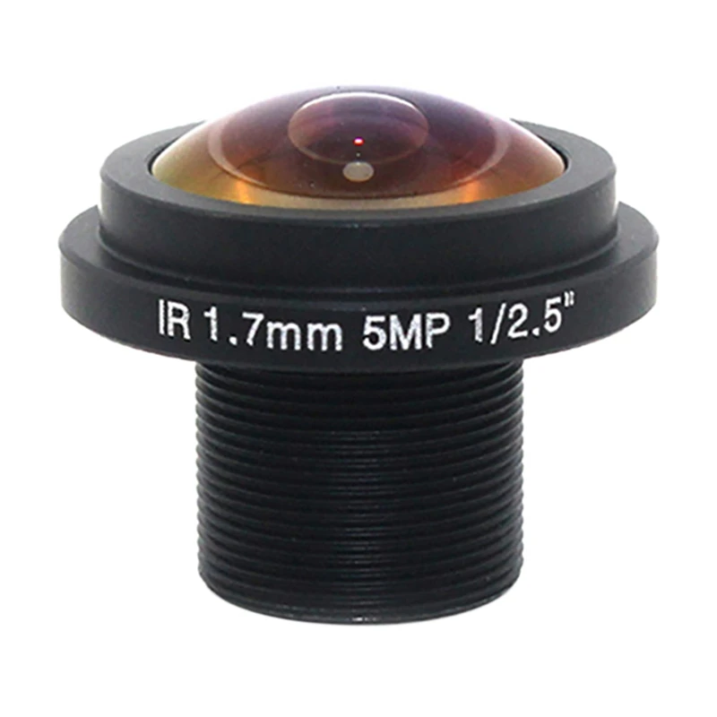 5MP Fisheye Panoramic Lens 1.7Mm F1:2.0 1/2.5 Security Surveillance Camera Lens 185° Wide Angle Lens