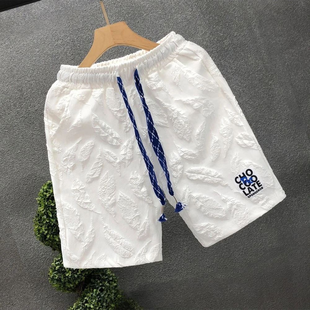 Men's Shorts Beach White Male Short Pants Baggy Printed New in Pant 2025 Fashion Designer Streetwear Dry Fit Summer Elastic Thin view 4