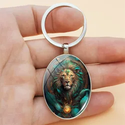 1PC Lion King Keychain Elliptical Decorative Pendant Charm Punk Car Backpack Accessories Fashion Jewelry Gifts