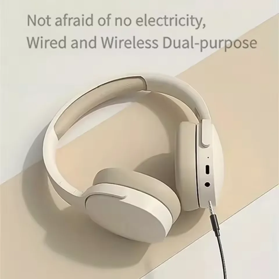 سماعات رأس لاسلكية أصلية بلوتوث 5.3 فوق الأذن لسماعة ألعاب سامسونج آيفون ستيريو HiFi مع ميكروفون
