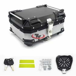 Motorbike Trunk Aluminum Motorcycle Helmet Box Top Case Travel Luggage Storage Universal Motorbike Tail Box Tool Storage