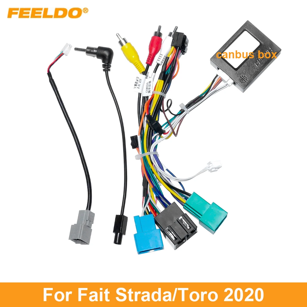 FEELDO Car 16pin Power Cord Wiring Harness Adapter Fait Strada/Toro (2020) Installation Head Unit