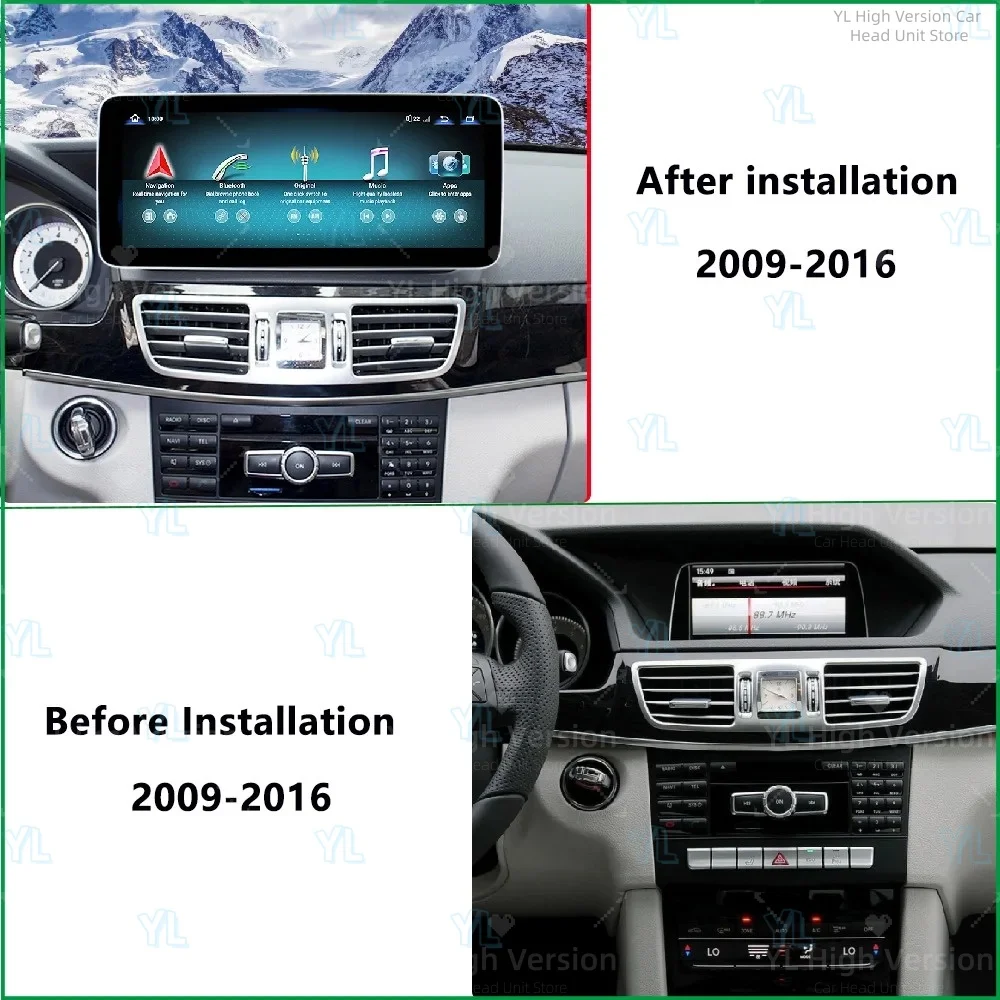 Android 13 Wireless CarPlay Auto Radio For Mercedes Benz E Class W212 2009-2016 Car Multimedia Player GPS Navigation DSP BT 5.0