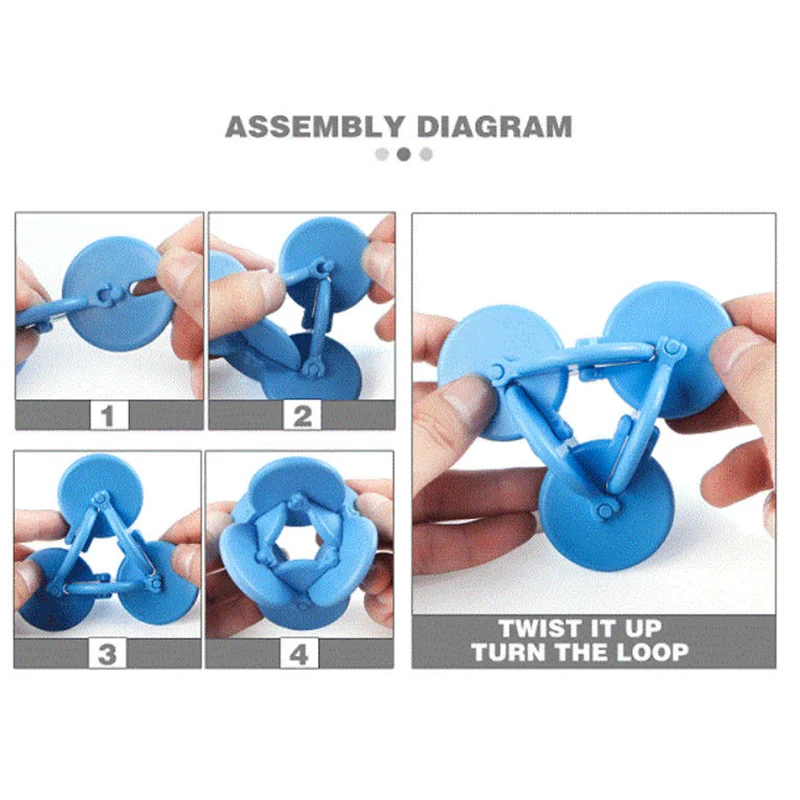 Spinners à main anti-stress 3D Extron Flip Twisting Circle pour adultes, jouet Fidget tournant cinétique pour enfants, jouet d'instituts souligné