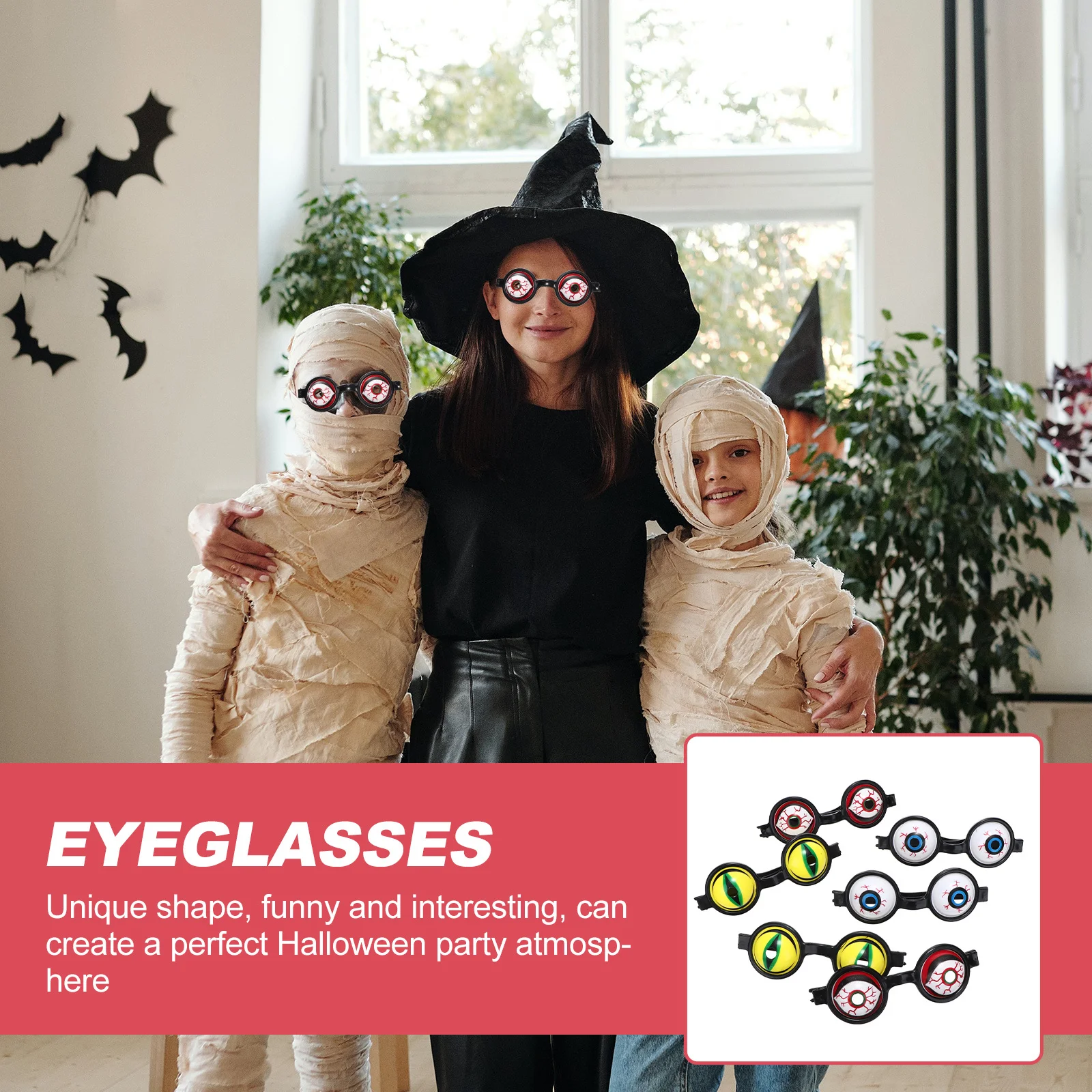 

6Pcs Party Favor Glasses Halloween Decor Supplies Unique Shaped Eyewear Comfortable Fit Ideal for Dance Events Gathering