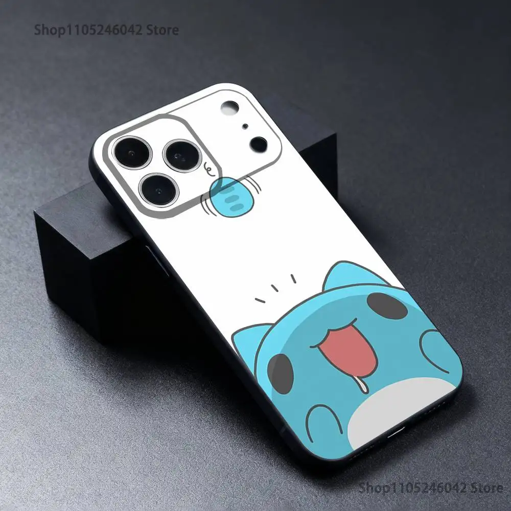 Capa de telefone fofa B-Bugcat Capoo para iPhone 17,16,15,14,13,12,11,Pro,XS,Max,XR,Plus,E,SE4,Mini capa macia preta