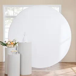 Tableclothsfactory Solid Cover Round Backdrop Cover White Black Green Blue for Birthday Party Baby Shower Wedding Decorations