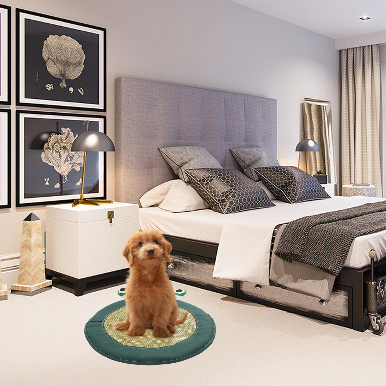 

Pet Anti-Tear Cooling Mat Thickened Summer Sleeping Pad for Dogs Cats Non-Slip Bottom Lightweight Comfortable Rest Cushion