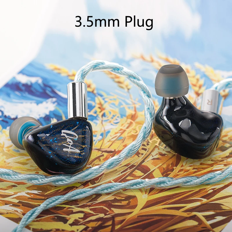 QoA Cloud Scape In-ear HIFI bedrade oortelefoon DD + Planar Hybrid Driver IEM's met 6N monokristallijne verzilverde koperen kabel