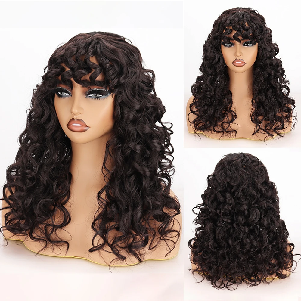 Synthetic High Heat Resistant Material African Small Curly Hair Whole Wig Suitable For Daily Cosplay Wears