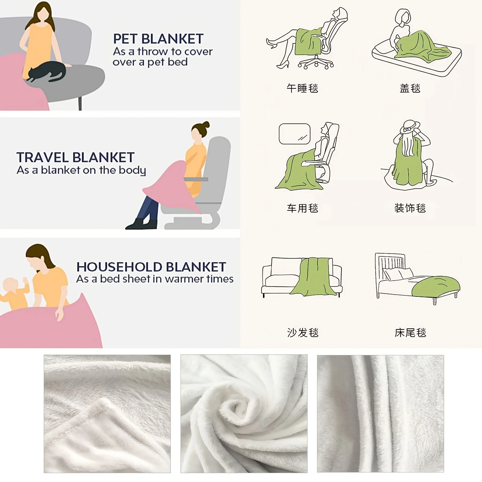 Terrified expression of an orangutan Flannel printed blanket suitable for all seasons suitable for living office sofa and travel