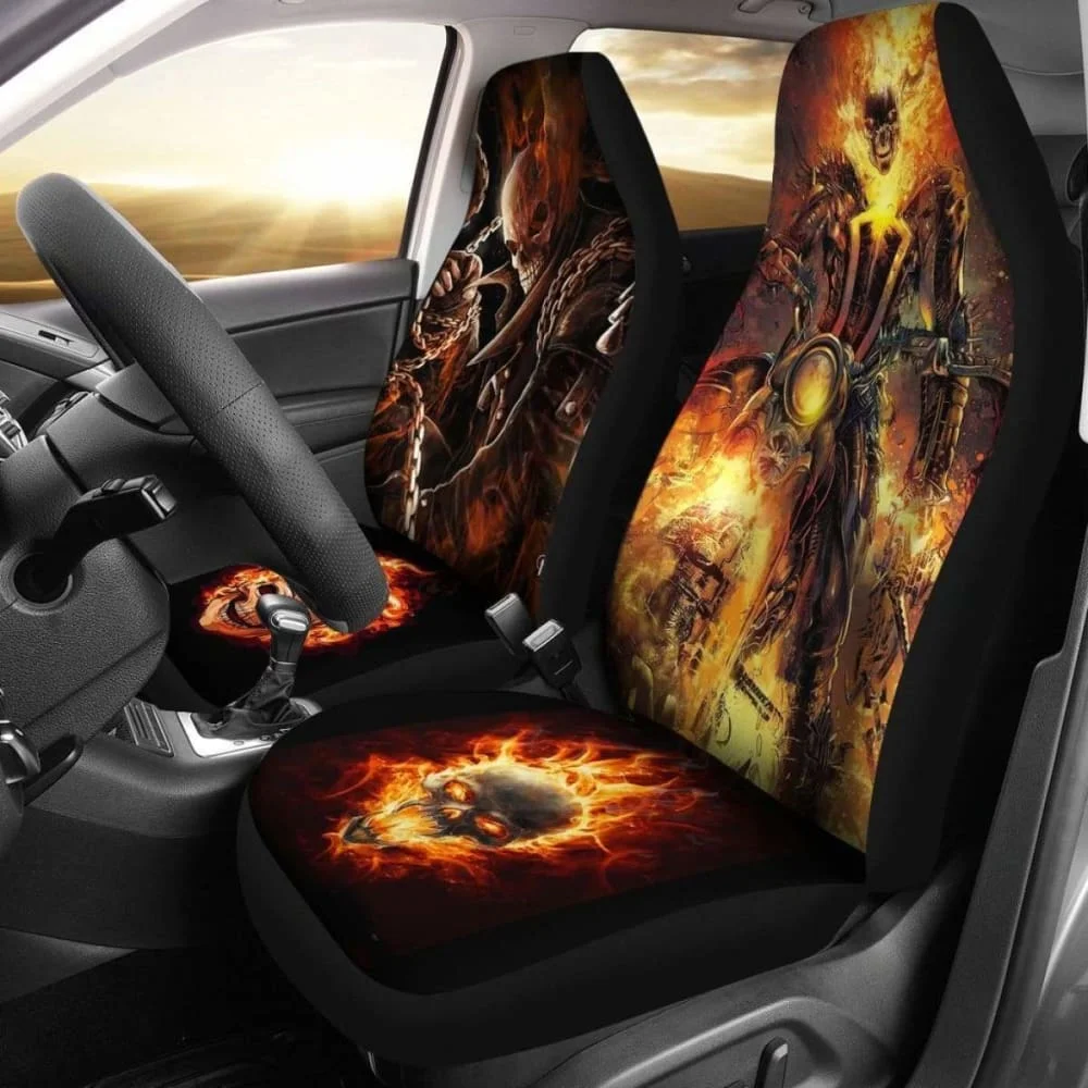 Heaven’S On Fire Robbie Reyes Ghost Rider Car Seat Covers 094209,Pack of 2 Universal Front Seat Protective Cover