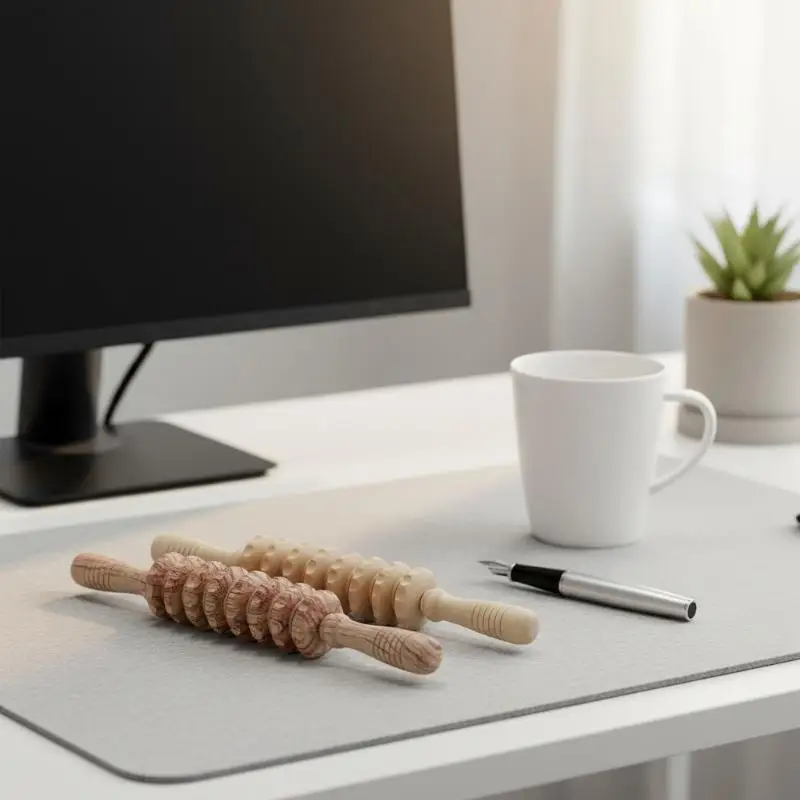 Holz-Massagestab, ergonomisches Handmassagegerät für den ganzen Körper, zur Anwendung zu Hause, zur Entspannung von Muskelknoten, leicht zu reinigen. – Detail 2