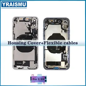 Bilashmart iPhone X XR Battery Back Cover Mid Case SIM Card Tray Side Button Assembly Soft Shell Cable Installation