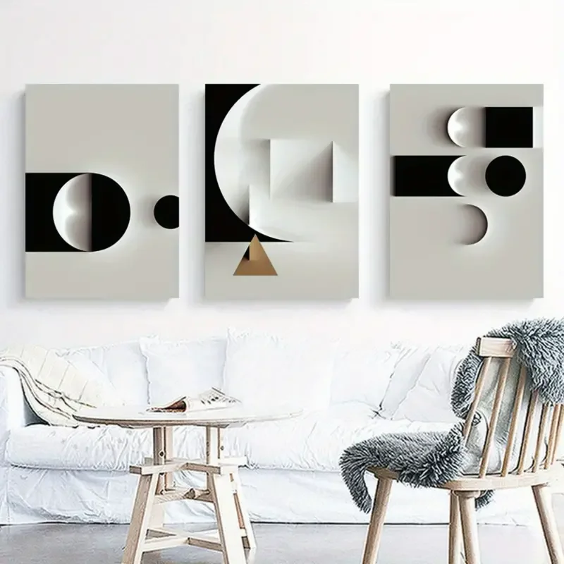3pcs Canvas Poster, Night Sky Moon Phase Painting, Canvas Wall Art, Artwork Wall Painting For Gift, Bedroom, Office, Living Room