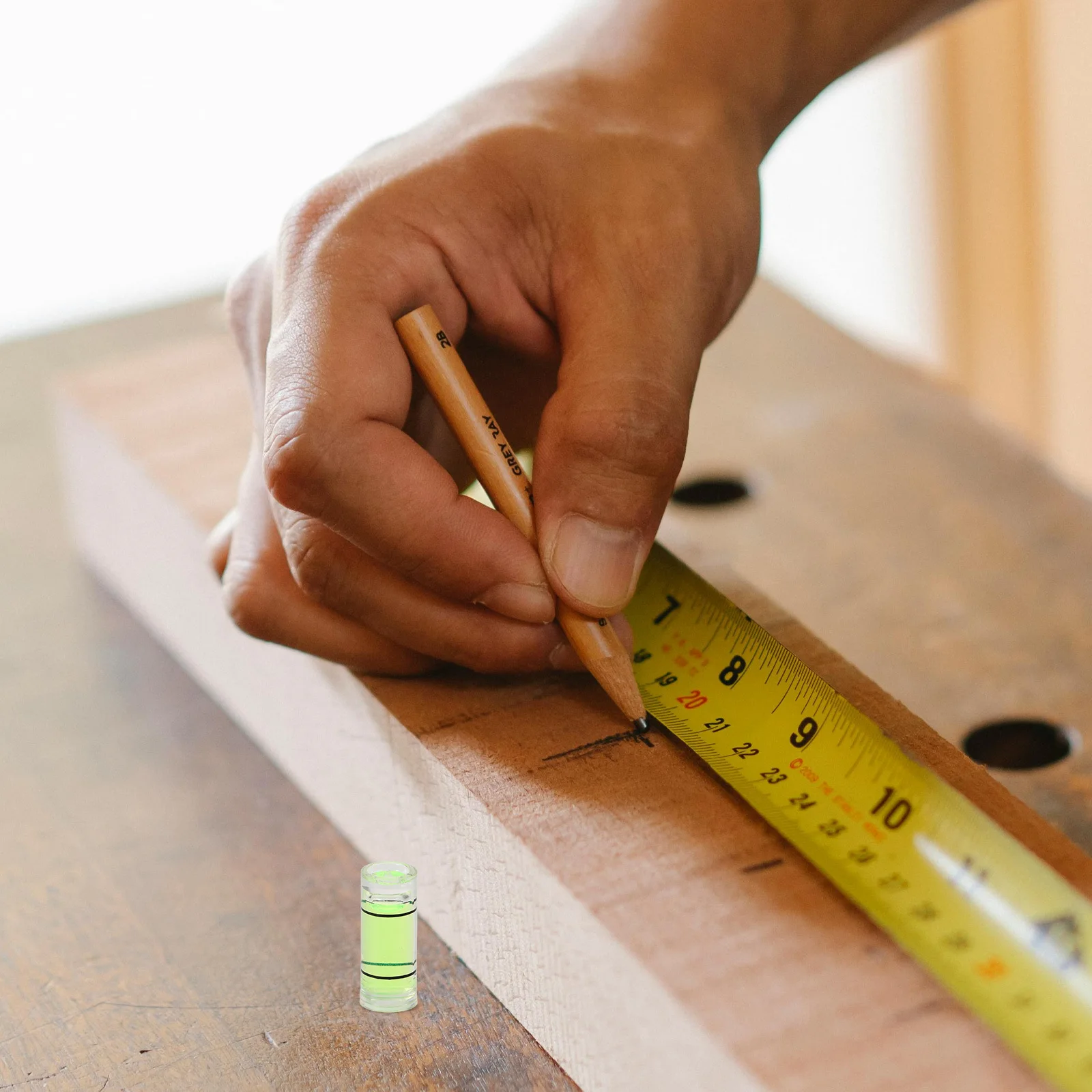 10 قطعة أداة مستوى صغير مستوى الكحول المدمجة لصورة النجارة معلقة لتقوم بها بنفسك مشاريع قياس الفقاعات المحمولة