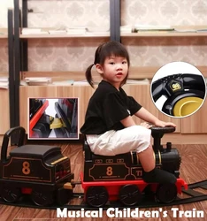 Electric Train Kids Riding Toy Ailway Can Carry Train Rail Car Train Cabin Classical Model Baby Walker Stroller Toys Child Gifts