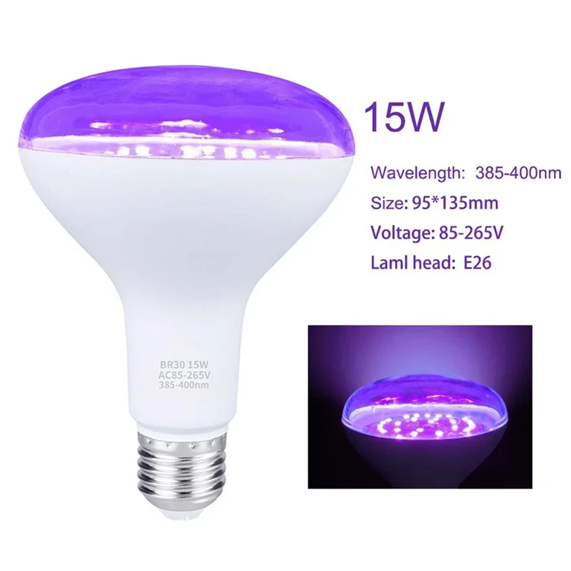 

AT44-3X E26 15W Ultraviolet UV Lamp Black Light Bulb Fluorescent Detection Lamp 220V/110V Home DJ Party Decoration
