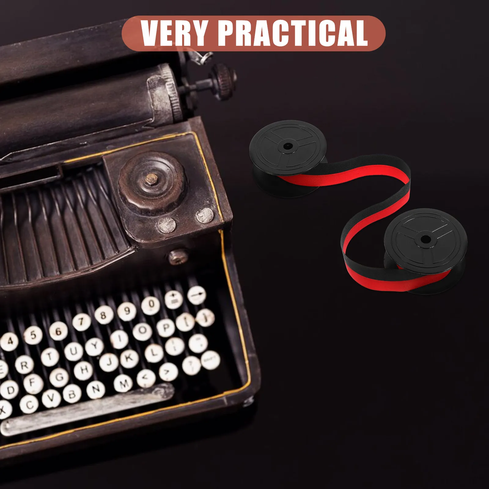 

Typewriter Ribbon 2 Wheel Black Red Universal Replacement for GR24 GR41 Portable Calculator Printer Accessories
