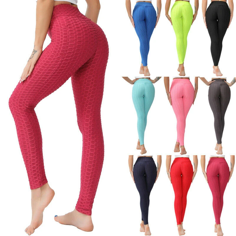 

Women Anti-Cellulite Yoga Pants Pockets High Waist Leggings Fitness Tights Booty Lifter Fashion Bubble Hip Butt Lifting