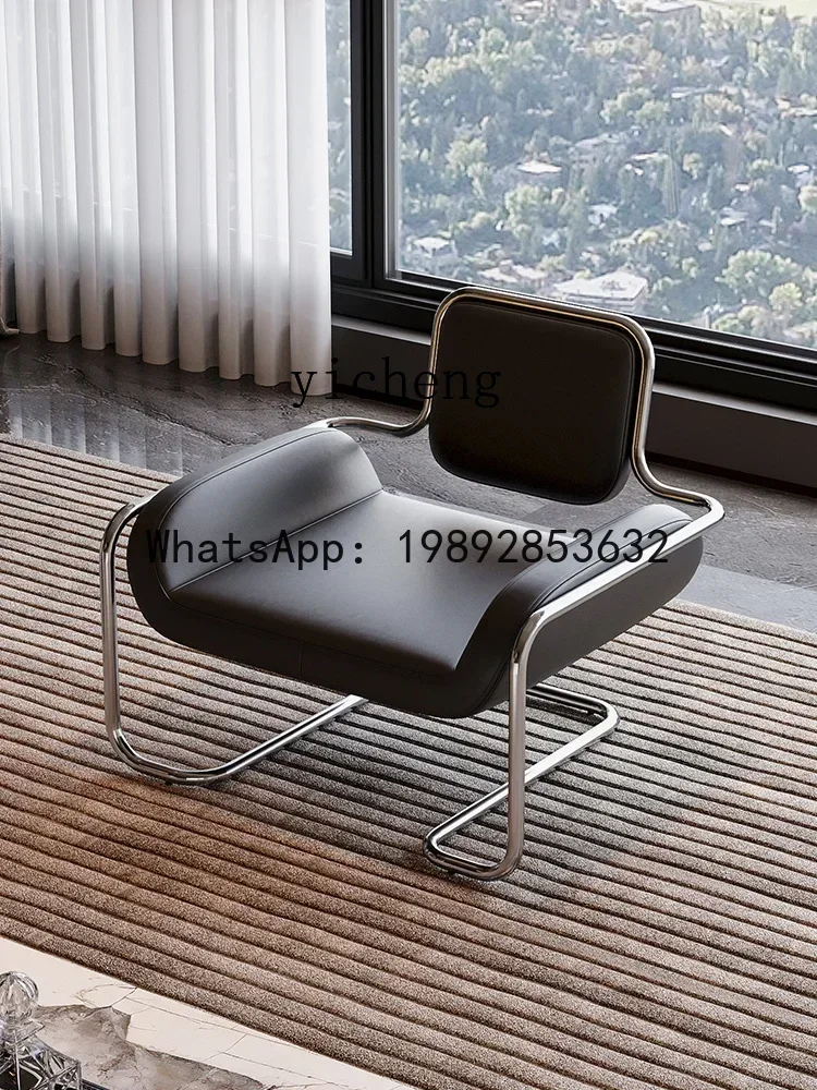 TT leisure chair stainless steel special-shaped convex chair black and white gray living room single sofa