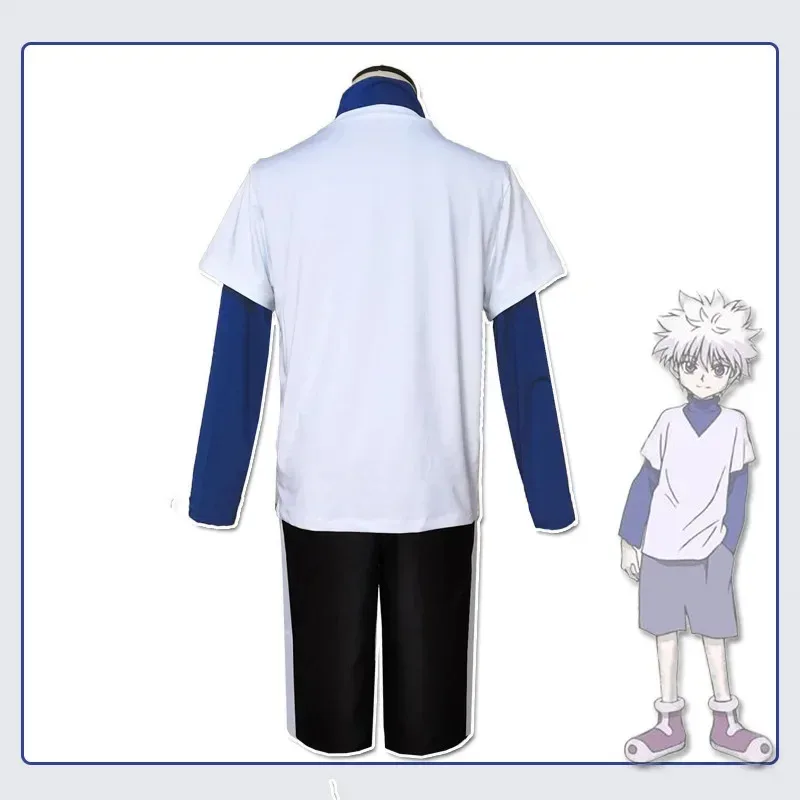 ชุดคอสเพลย์ฮาโลวีน/คริสต์มาส ลาย Hunter Killua Zoldyck หมายเลข 99 พร้อมเข็มกลัด สำหรับปี 2025 รุ่น AAA เสื้อเชิ้ตแขนสั้นสีขาว