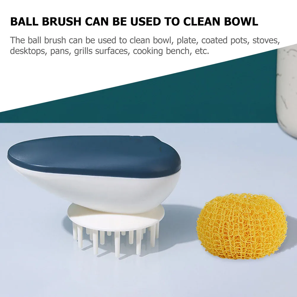 

2pcs Nano Cleaning Ball Yellow Round Dish Pads Scrubbing Pad Non-scratch Fiber Pot Sponge Replaceable Brush Kitchen Tools