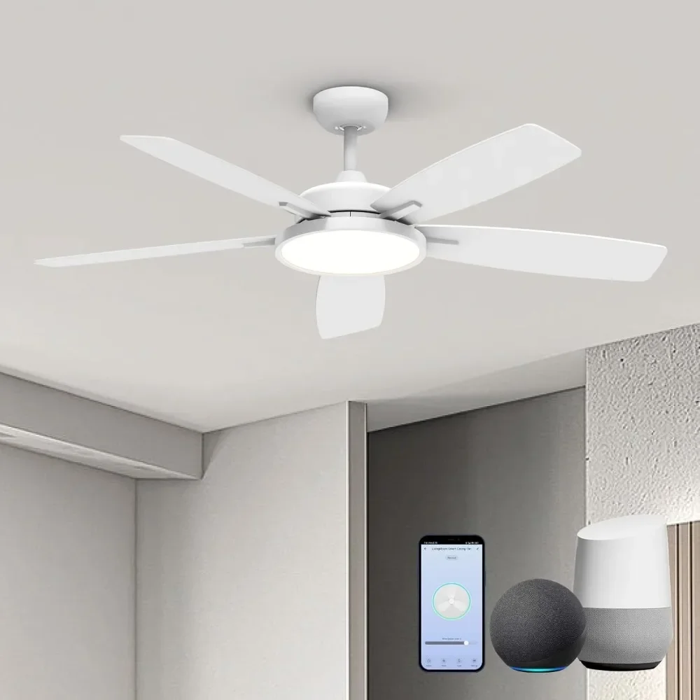 

Ceiling Fans, with Lights,Ultra Silent 52 Inch Smart Ceilings Fans with Dimmable LED Light Compatible, Ceiling Fan