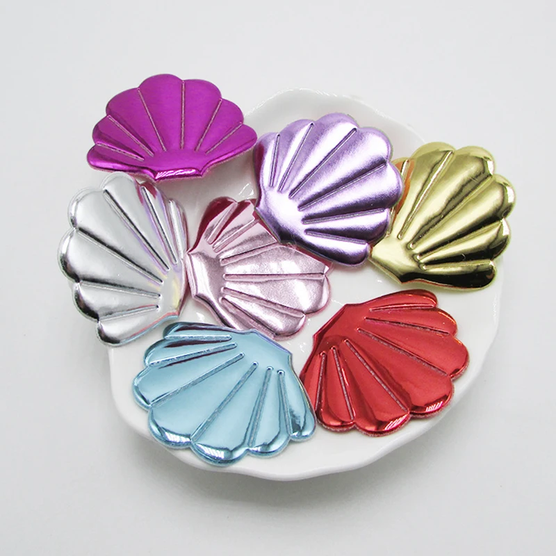 

50pcs/lot 4.5x3.8cm Mix colors Pu Shell Padded Appliques For Cake Insert Cards and BB Clip Accessories DIY Kid patches