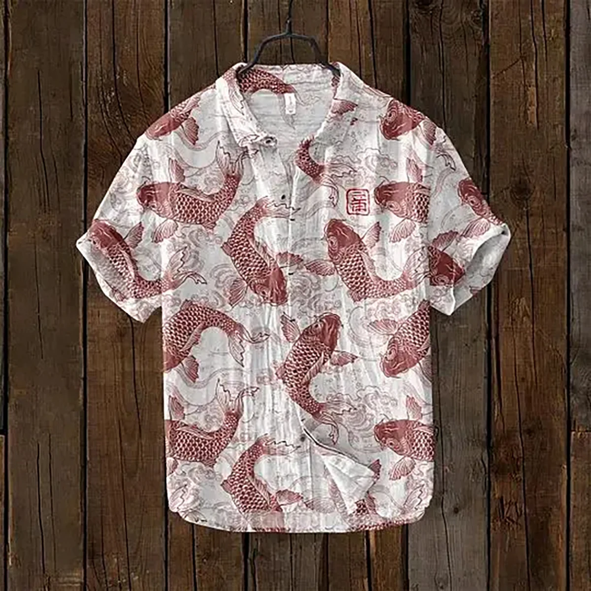 Men\'s Linen Shirt 100% Fresh Style Printed Holiday Short Sleeve Shirt Loose Street Hip Hop Beach Large Size S-5XL Fast Shipping