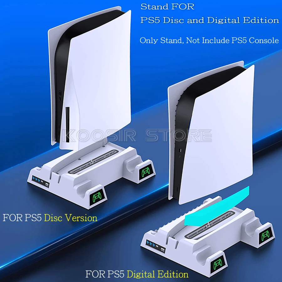 Newest PS5 Vertical Stand 2 Controller Charging Base 2 Cooling Fan For Sony Playstation 5 Play Station PS 5 Console Accessories