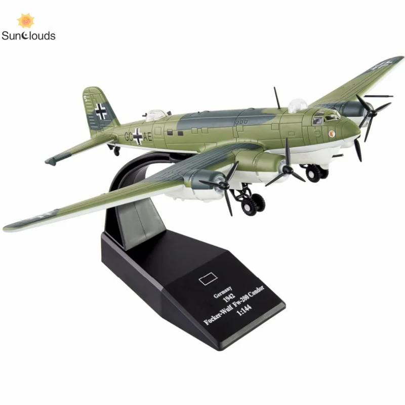 1/144 FW-200 Condor Fighter Plane Metal Fighter Military Model Diecast Plane Model for Collection or Gift