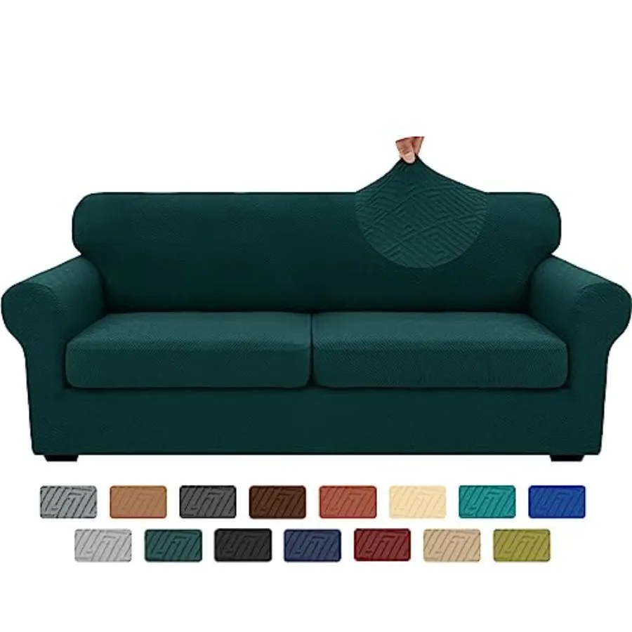 

Новые 3-х частные чехлы для дивана с 2 очень большими подушками, суперэластичный чехол для дивана на 2 больших места, универсальный чехол для двухместного дивана.