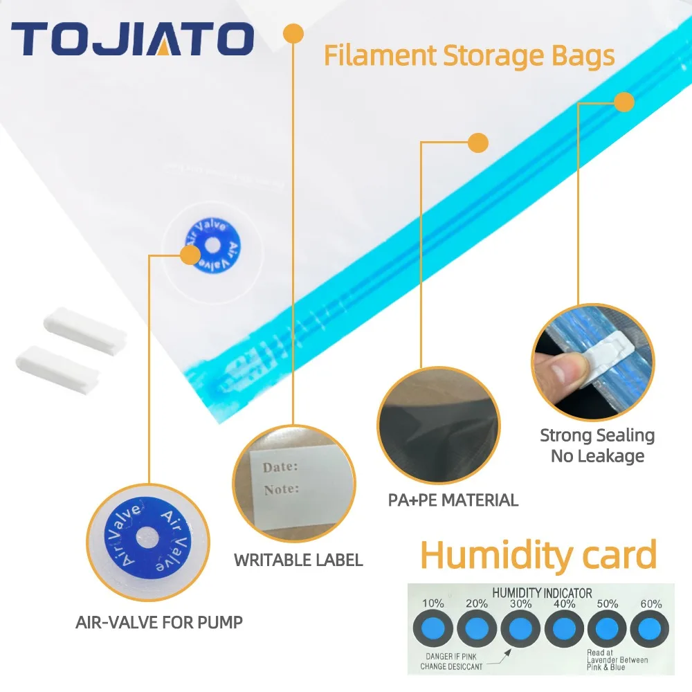 3D Printer Filament Storage Bag PLA ABS TPU Filament Vacuum Bag Filament Dryer Keep Dry Avoid Consumable Moisture for 3D Printer