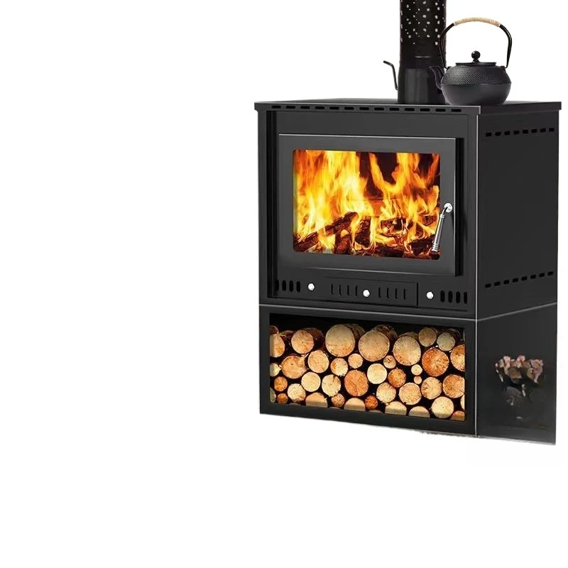 Real fire fireplace Wood burning household indoor firewood stove Rural villa B & B living room Self-built house heating stove