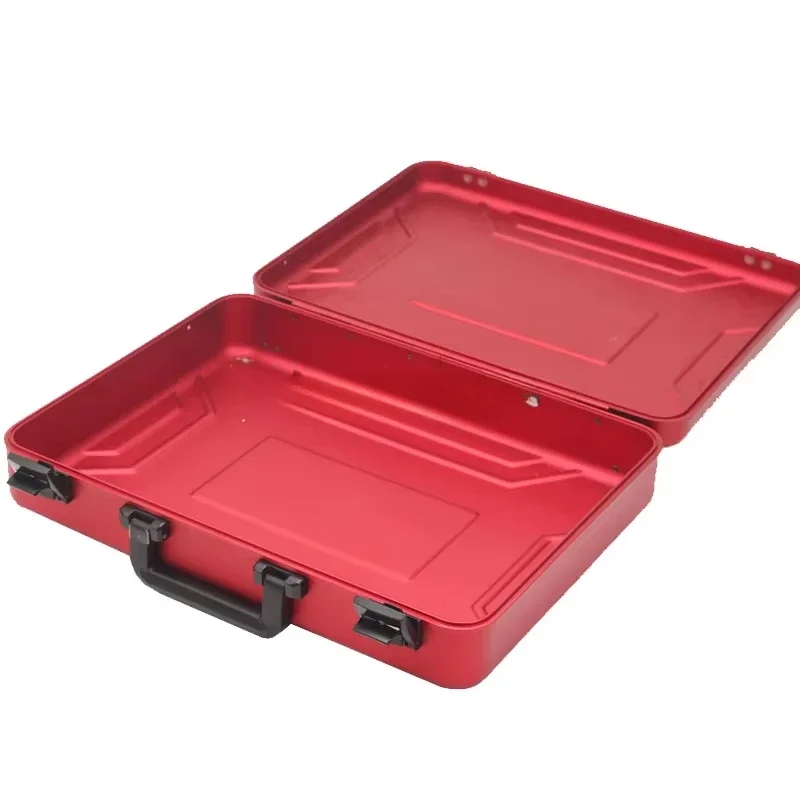 Boîte à outils portative en alliage d'aluminium, boîte de rangement d'outils de documents