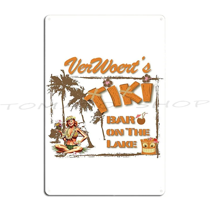 Cocktail Hour Tiki Bar Metal Plaque Poster Wall Mural Create Wall Decor Painting Printing  Tin Sign Poster