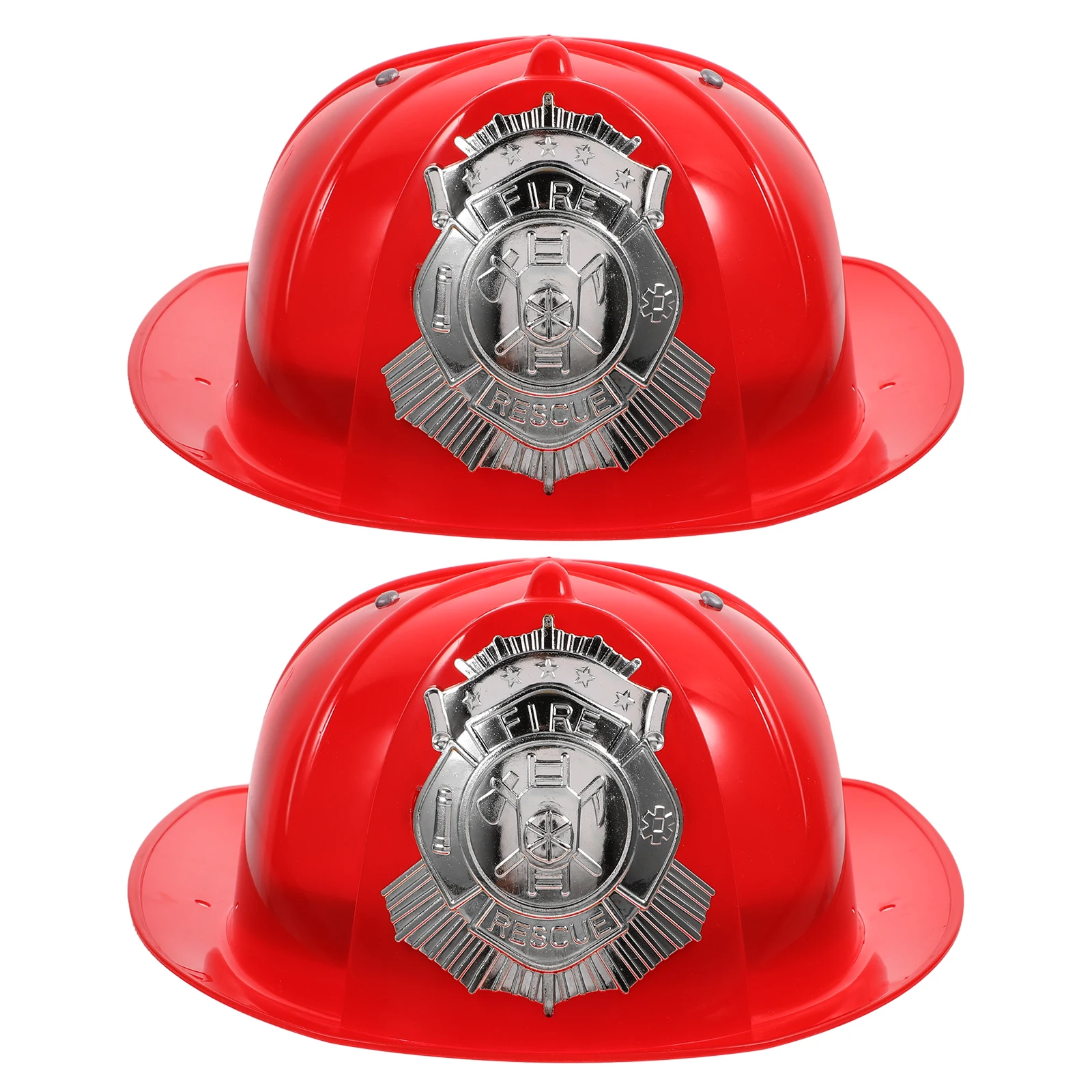 

2pcs Fire Safety 'S Firefighter Costume Prop Plastic Fireman Hat For Cosplay Party Stage