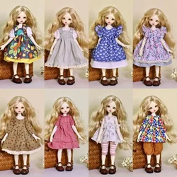 Cute 1/6 Bjd Doll Outfit 30cm Doll Changing Clothes Pastoral Princess Style Dress Doll Accessories Girl Toys