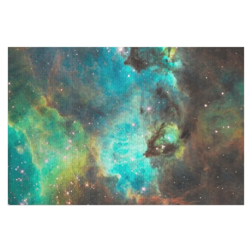 Green Galaxy Jigsaw Puzzle Custom Wooden Adults Photo Custom Personalized Gifts Puzzle