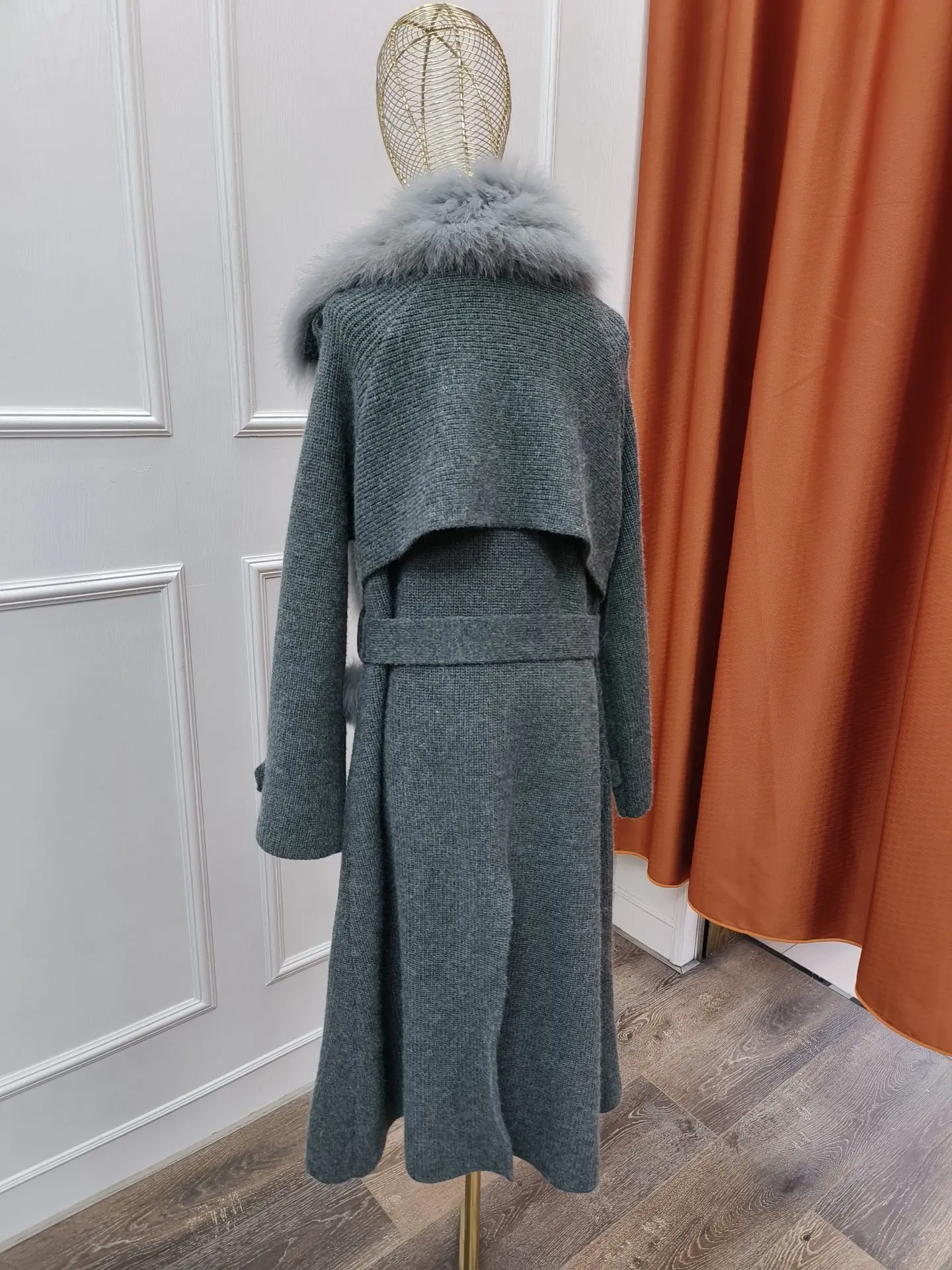 2023 neue Herbst Winter Frauen Echt fuchs Pelz Strick mantel Fuchs Pelz kragen spezielle Pullover Jacke Femeale Luxus Mantel lange Ärmel