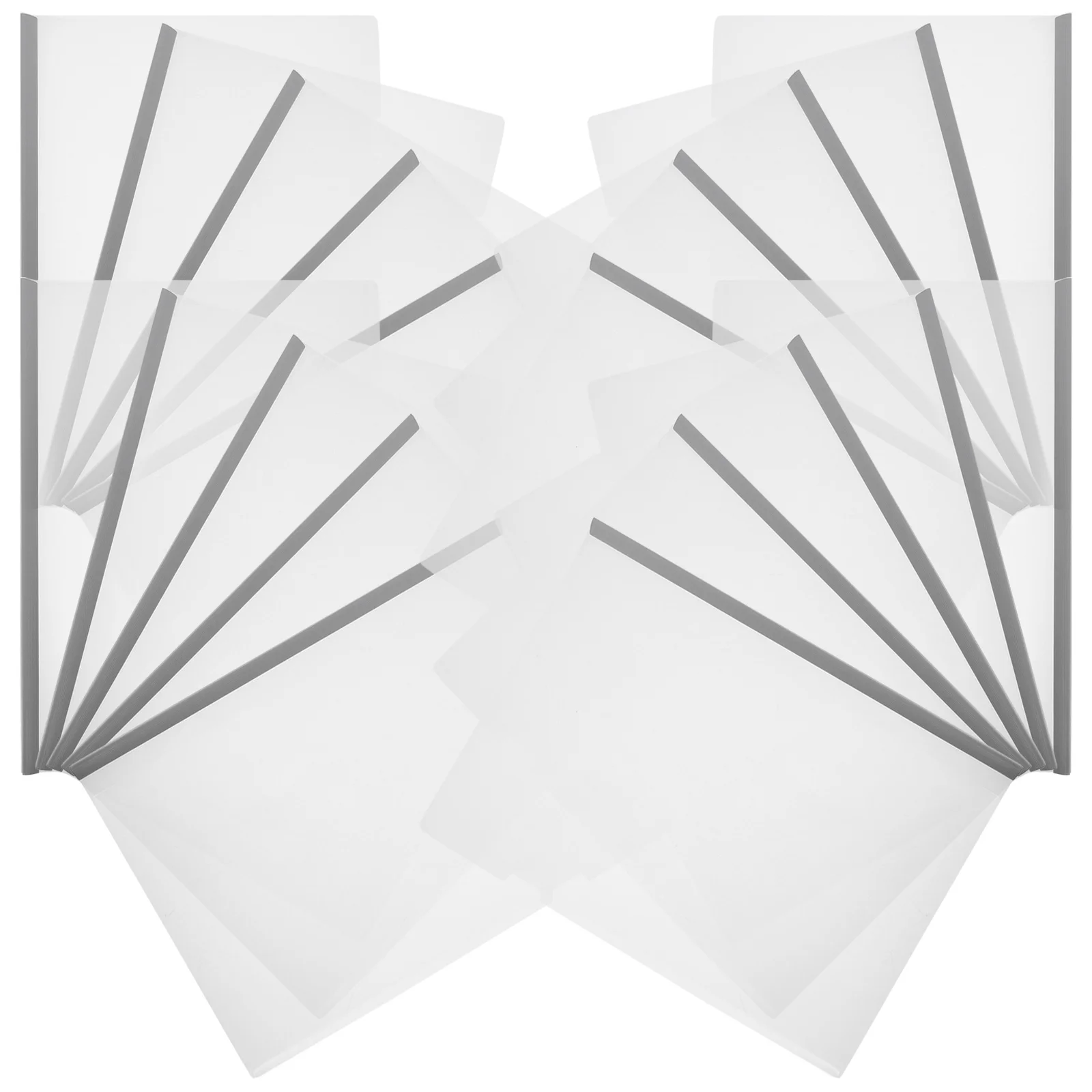 

20pcs Triangle File Folders A4 Transparent Sliding Bar Clamp For Office School Document Organizer Report Covers File Storage