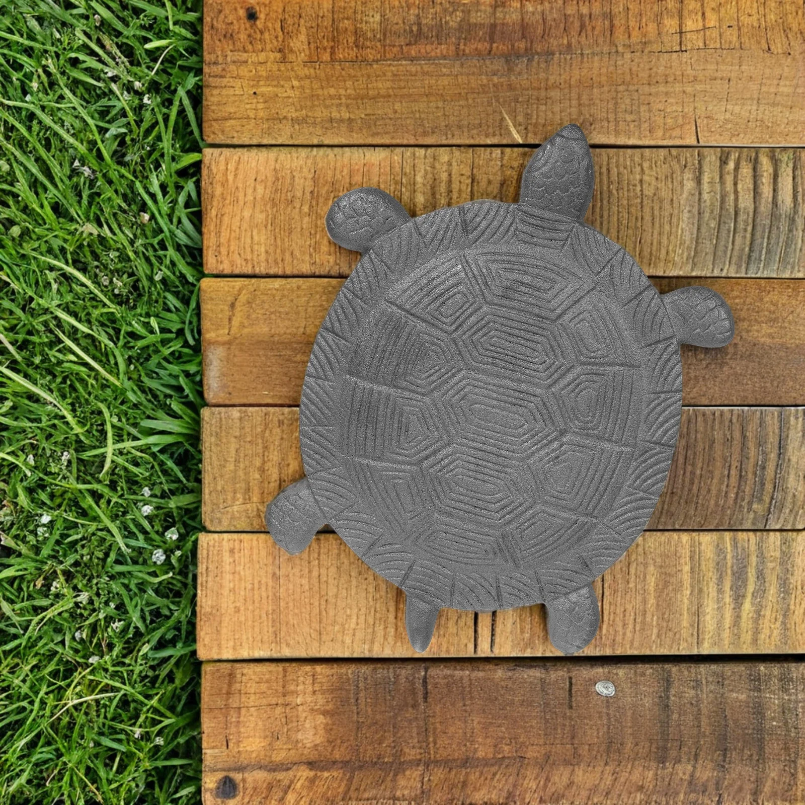 

Cast Iron Turtle Stepping Stone Weather Resistant Slipresistant Decorative Garden Ornaments Outdoor Statues Silver Figurine
