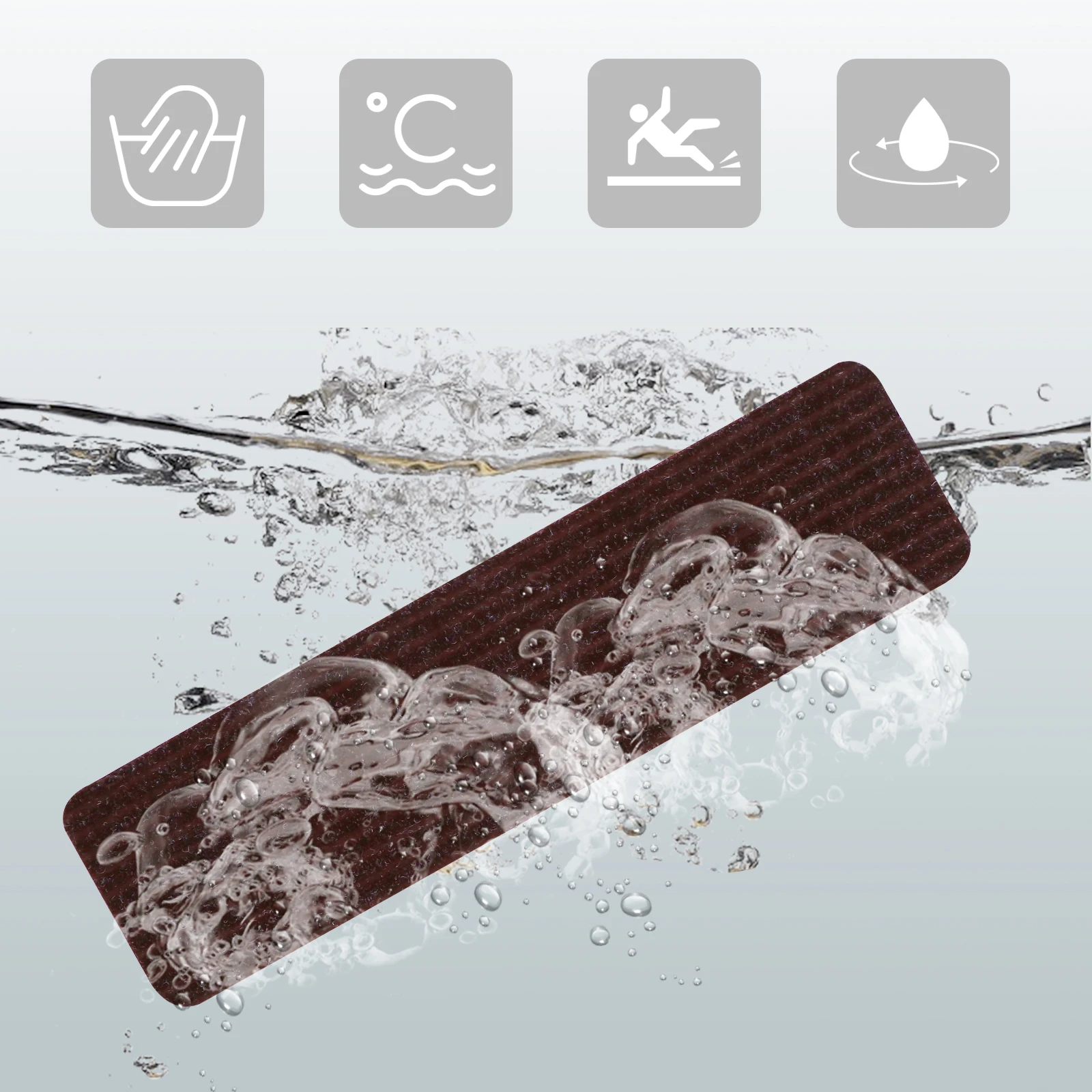 2 szt. Mata na schody antypoślizgowa samoprzylepna poliestrowa podkładka na stopnie do drewnianych schodów redukująca hałas chroniąca przed zarysowaniami zmywalna mata na schody